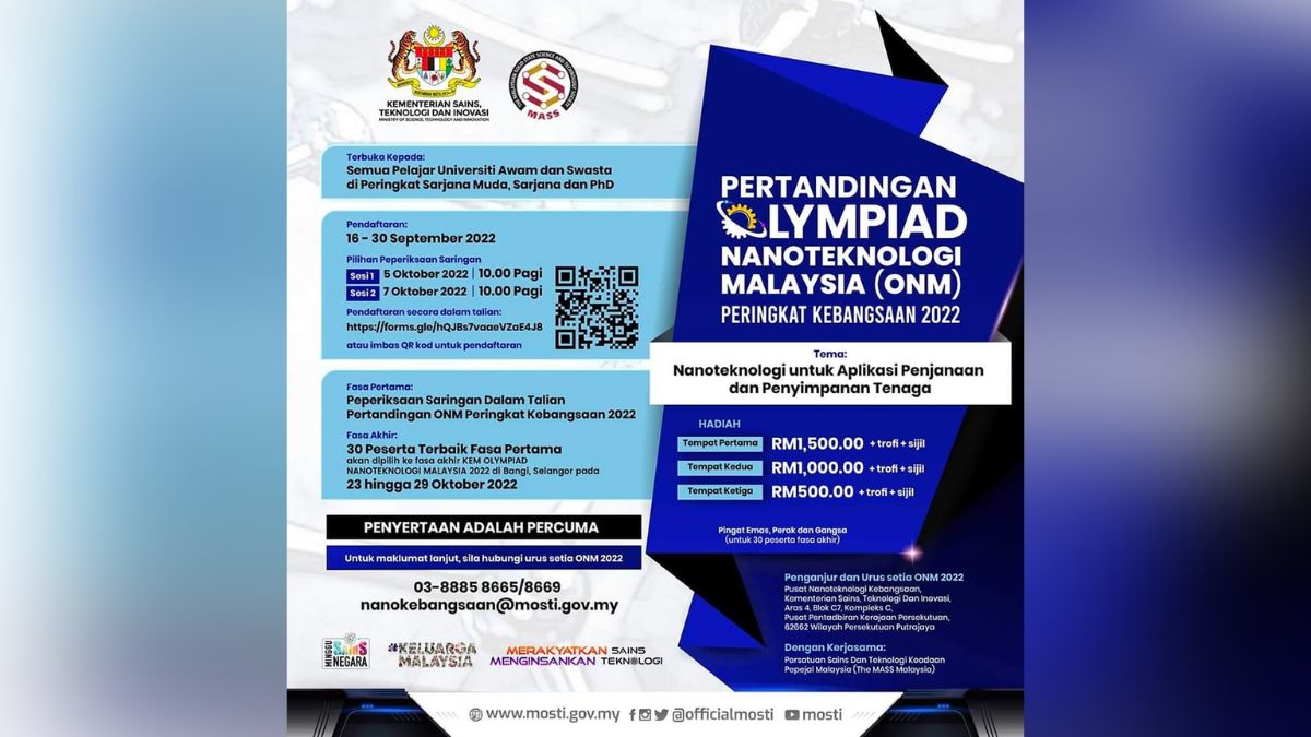Pertandingan Olympiad Nanoteknologi Malaysia (ONM) 2022