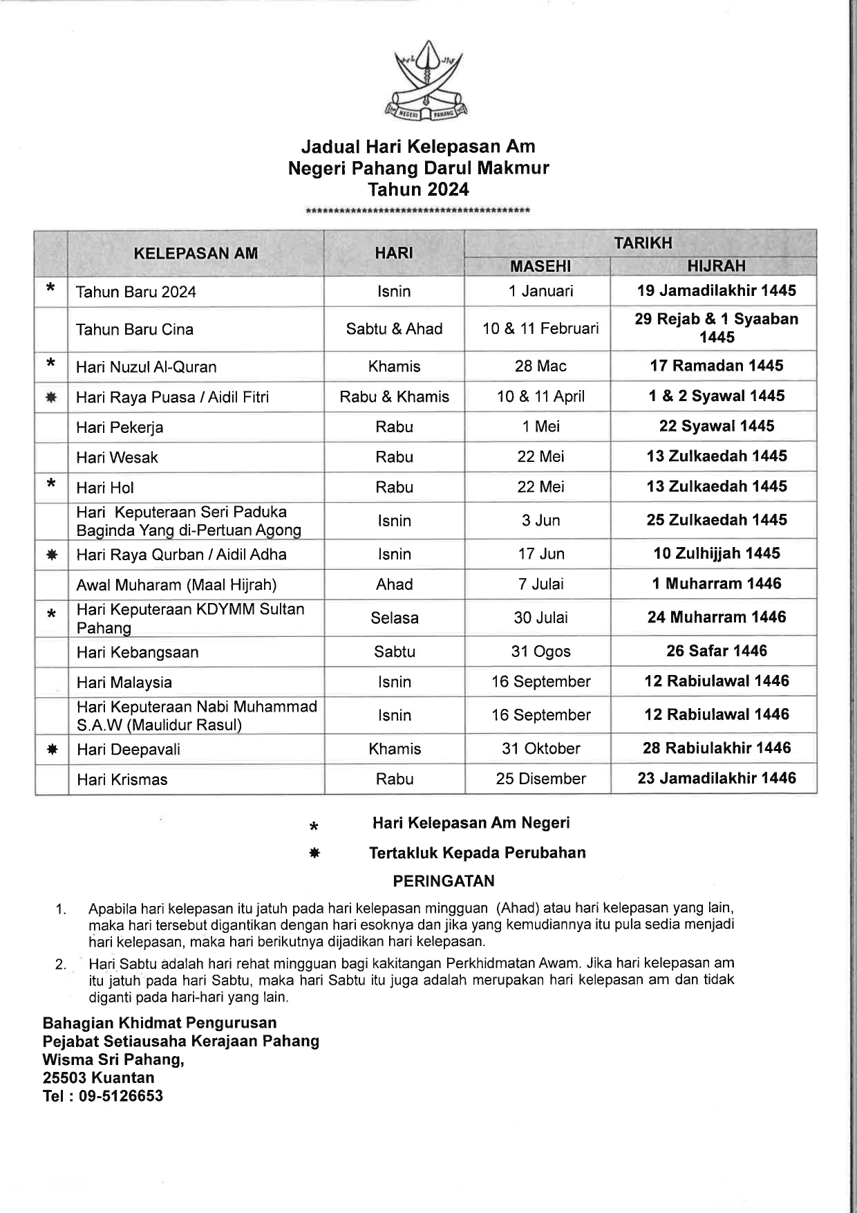 senarai-cuti-dan-hari-kelepasan-am-negeri-pahang-2024